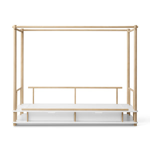 Stylish white oak bed for kids room