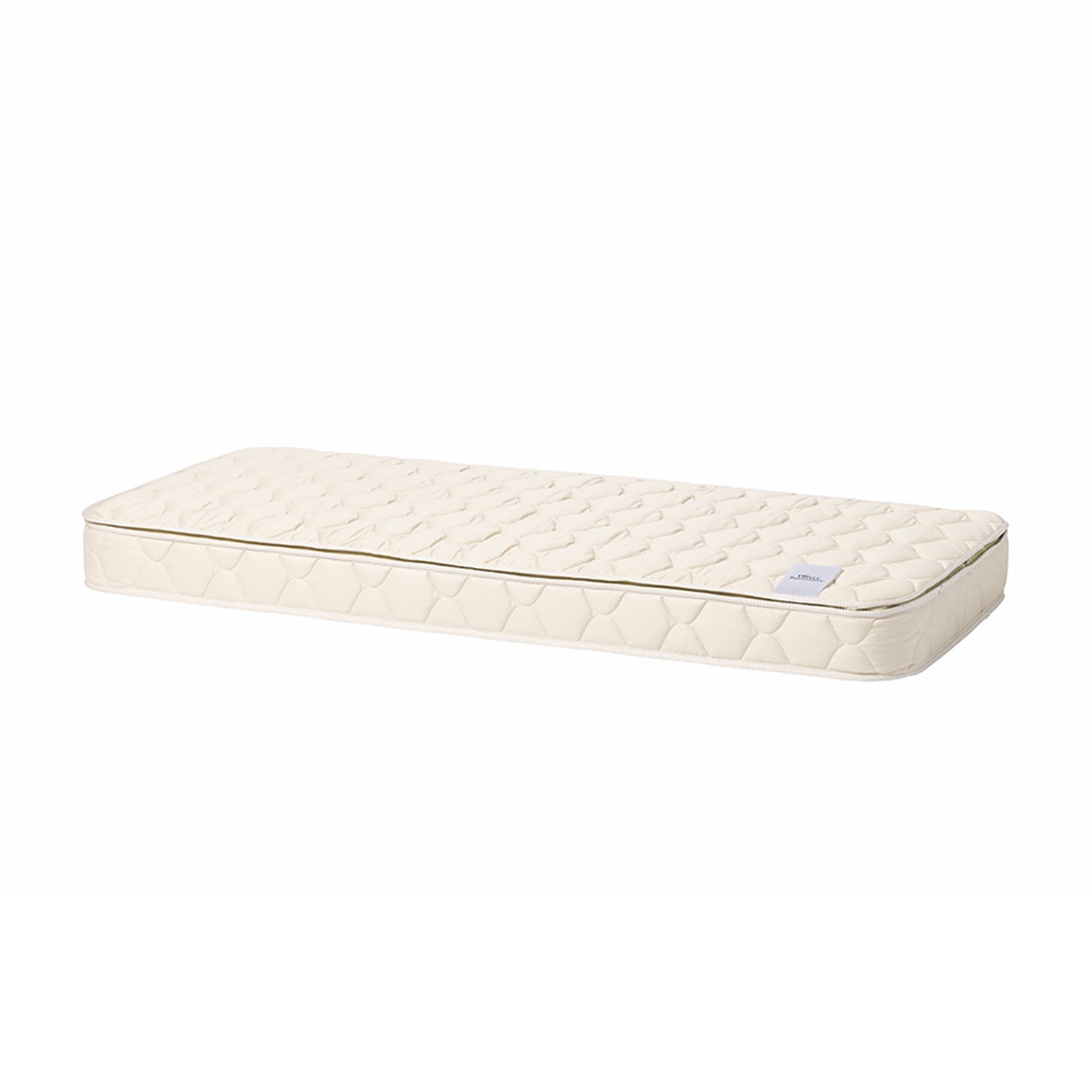Beige quilted mattress on a white background