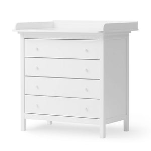 White Oliver Furniture Seaside Nursery Dresser with 4 drawers in a minimal Scandinavian-style children’s room