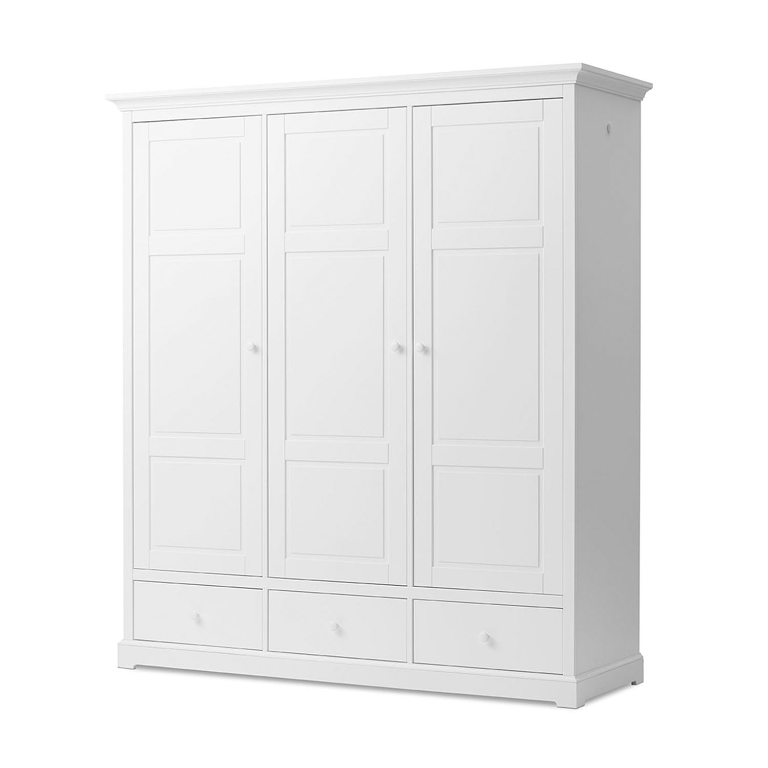 Classic wooden wardrobe with clean design and smooth painted finish