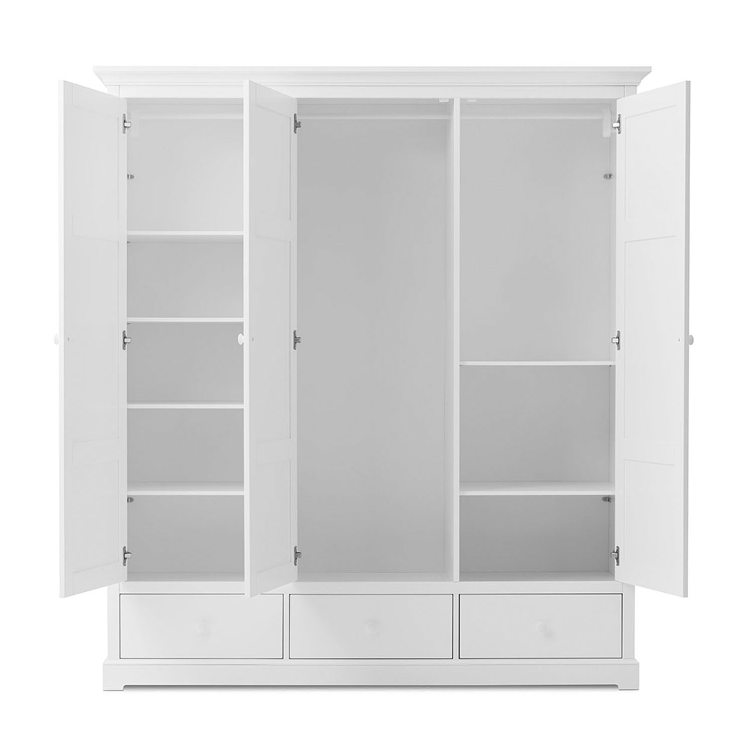 Minimalist wardrobe with soft-close doors and bottom drawers