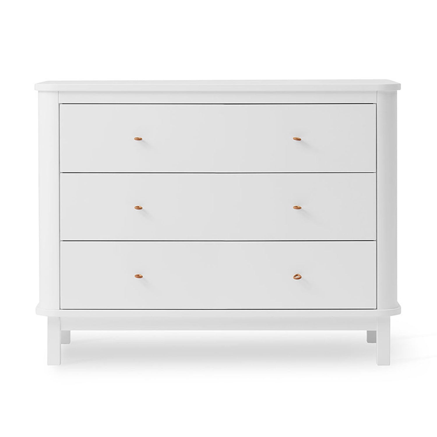 Durable MDF and solid oak dresser with warm natural tones