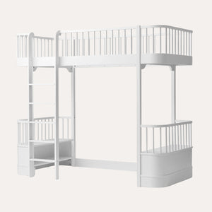 Children’s loft bed with modern white wooden frame