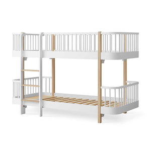 Oliver Furniture Wood Original low bunk bed in white with oak legs