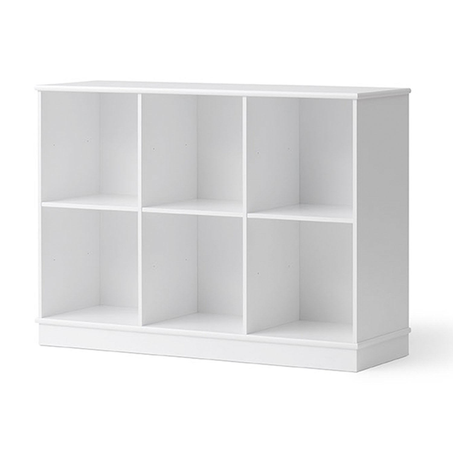 Full view of Oliver Furniture Wood 3x2 shelving unit with six compartments