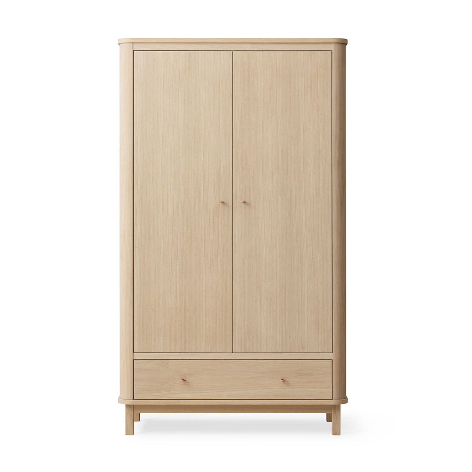Natural oak two-door wardrobe with Nordic design