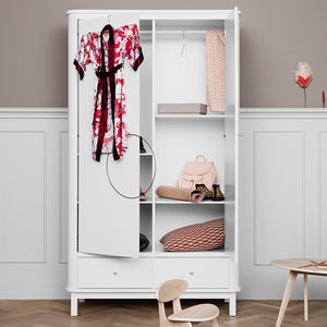 Interior layout with shelves and hanging rail