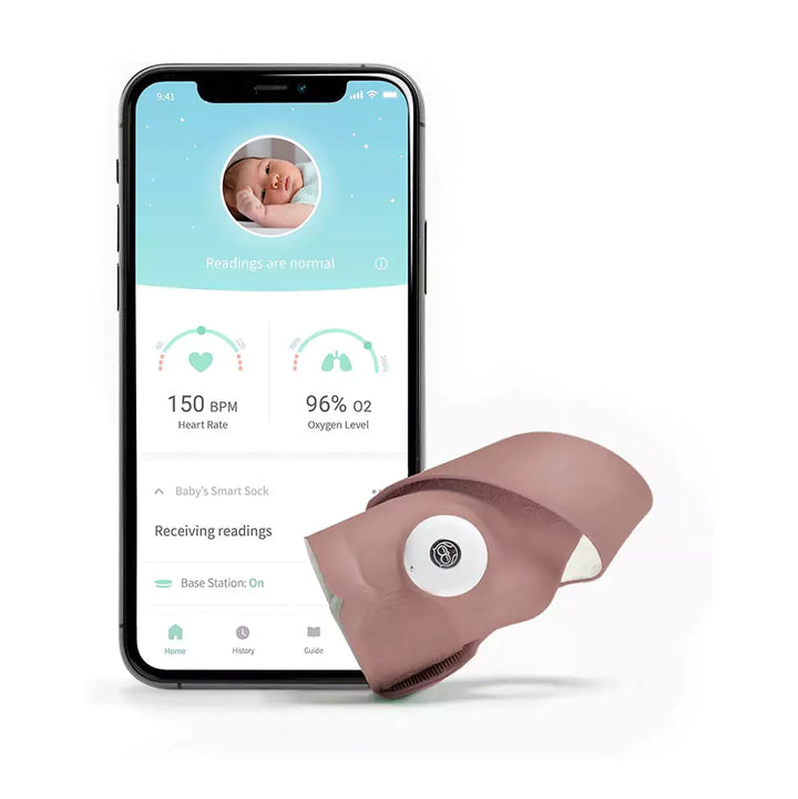 Dusty rose colour Smart Sock 3 Baby Monitor