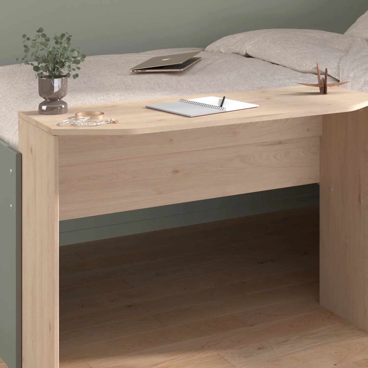 A desk in the Parisot Jade cabin bed for study.