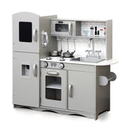 Deluxe Wooden Toy Kitchen Set with Utensils - Grey