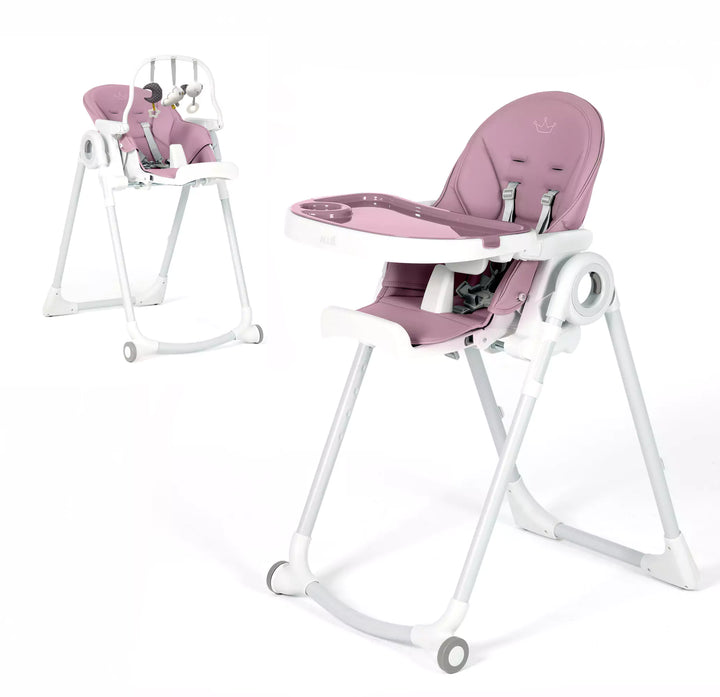 Frontal view of the Allis Baby High Chair in Amethyst hue
