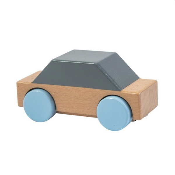 Sebra Classic Wooden Car for Kids Grey