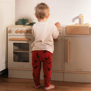 Kids pretend play kitchen sink in soft neutral tones