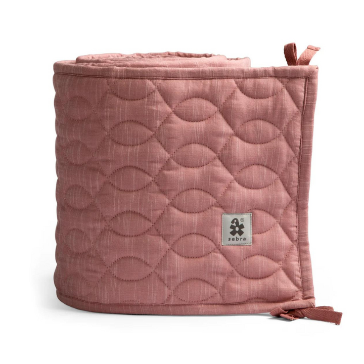 Sebra Quilted Cot Baby Bumper - Blossom Pink