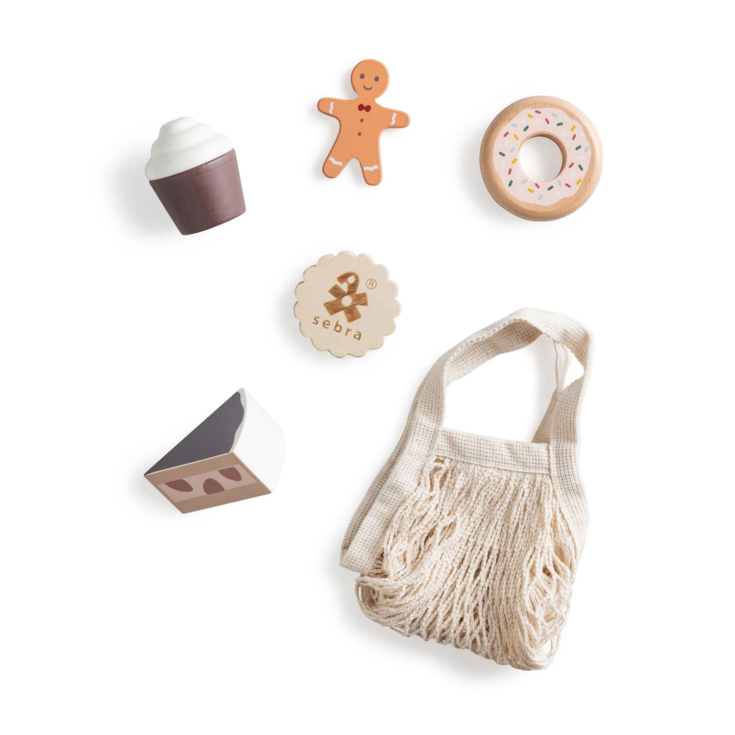 Sebra wooden cakes and cookies toy set for kids – pretend play food pieces