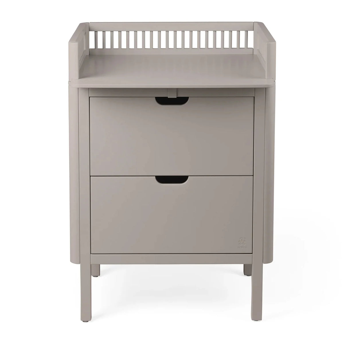 Sebra changing unit with drawers in jetty beige, front view