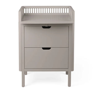 Sebra changing unit with drawers in jetty beige, front view
