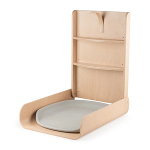 Sebra wall mounted changing table  in woood colour with seabreeze beige changing mat bundle