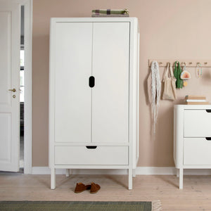 Sebra Wardrobe Single Door Classic White tall narrow kids storage cabinet
