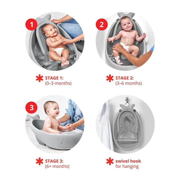  Grey Skip Hop Moby 3-Stage Baby Bathtub