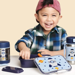 A boy is using luck box