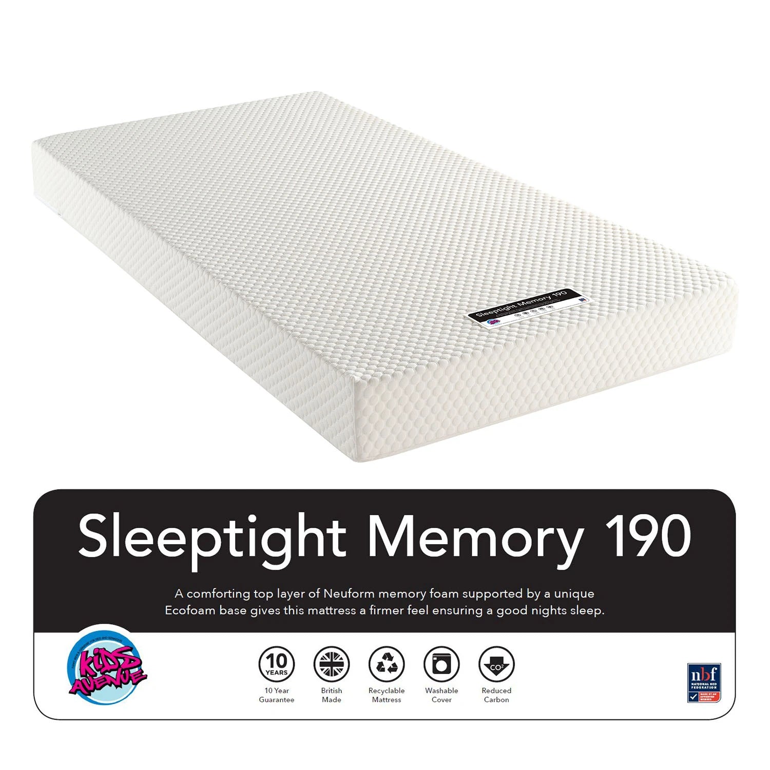 Sleep High Buy Sleeptight Memory Foam Mattress (90x190cm) – Kids Mattress – Small ...