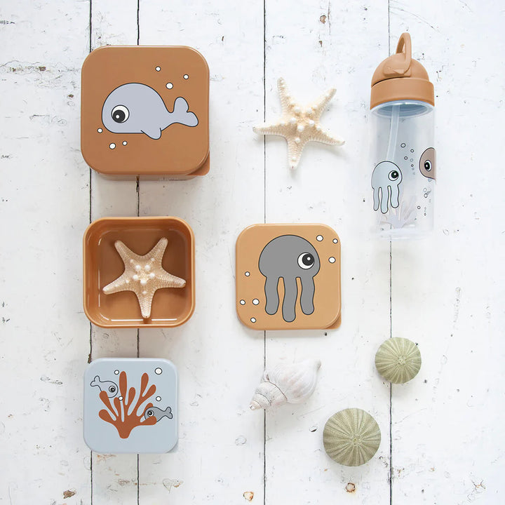 Done by Deer Snack Box Set – Sea Friends open with snacks inside