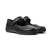 Camper Spiral Comet Black Leather School Shoes