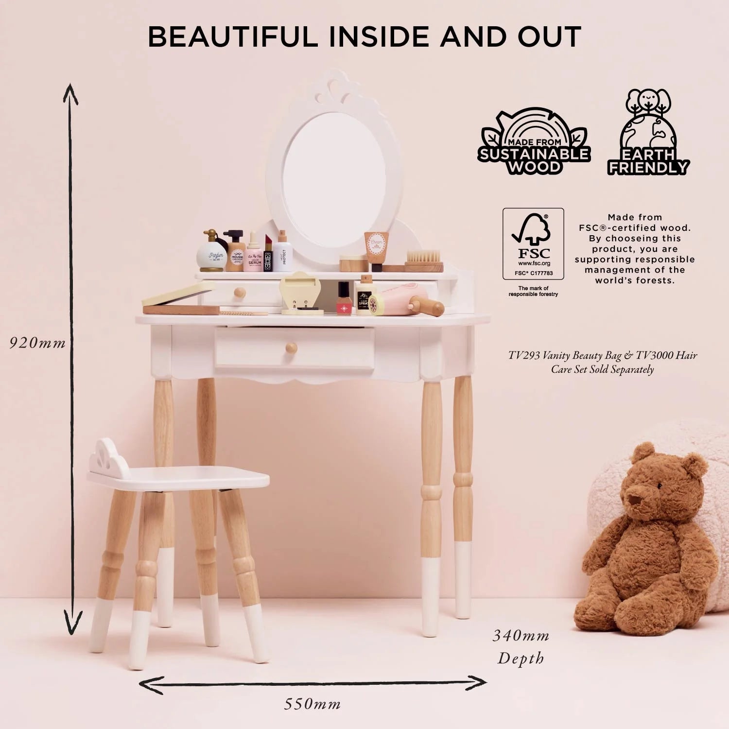 Le Toy Van Dressing-up Vanity Table with Stool