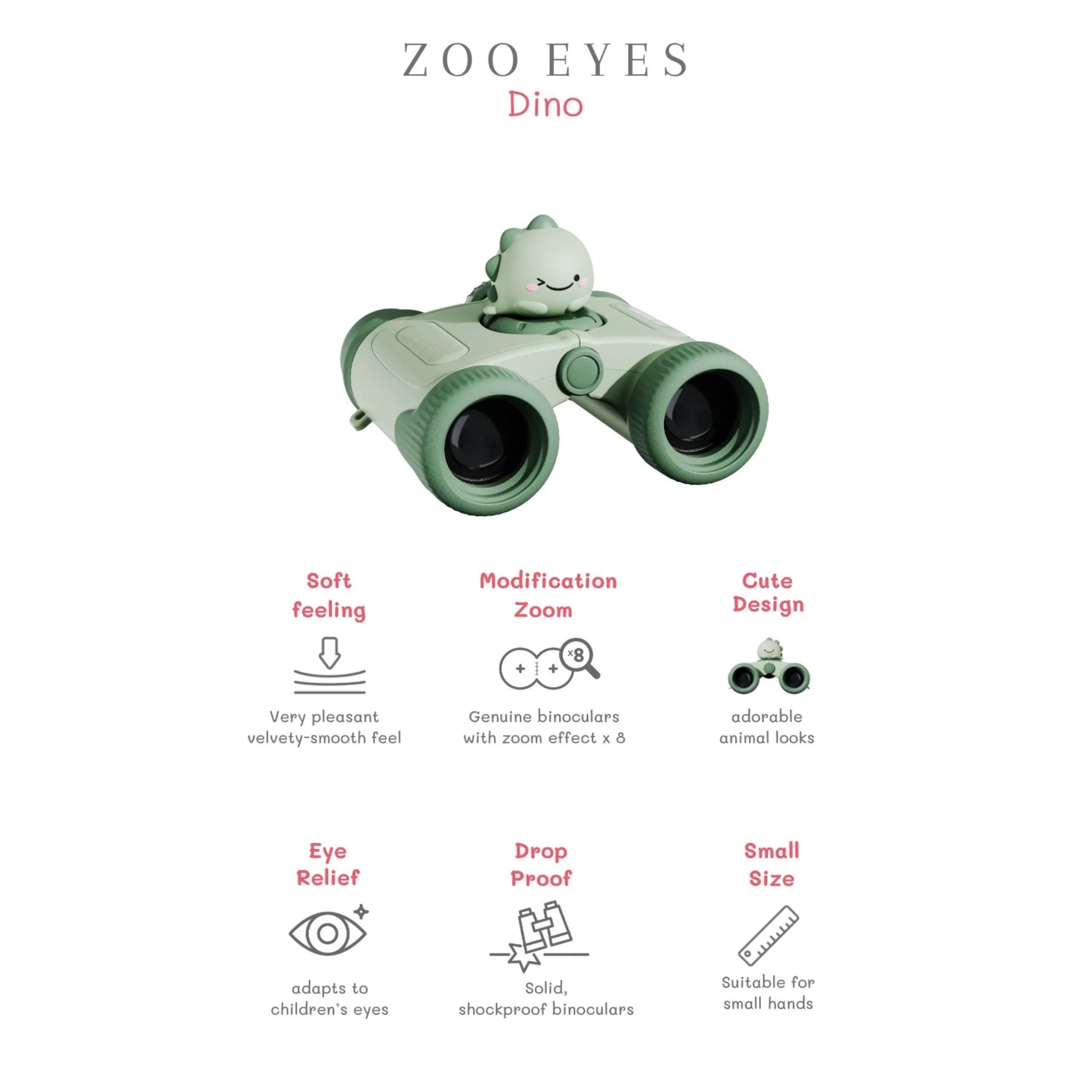 Feature of zoo eyes binoculars dino.