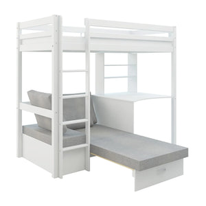 Pull-out chair bed in a white background.