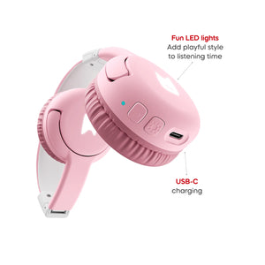 Toniebox 2 headphone features of fun LED lights and USB-C port.