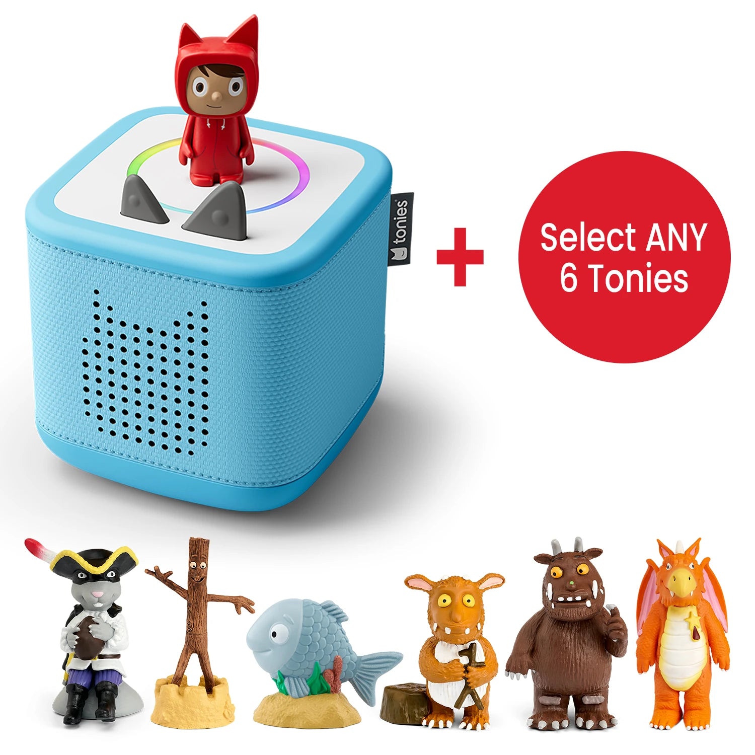 Toniebox 2 and Tonies ready for interactive, screen-free play.