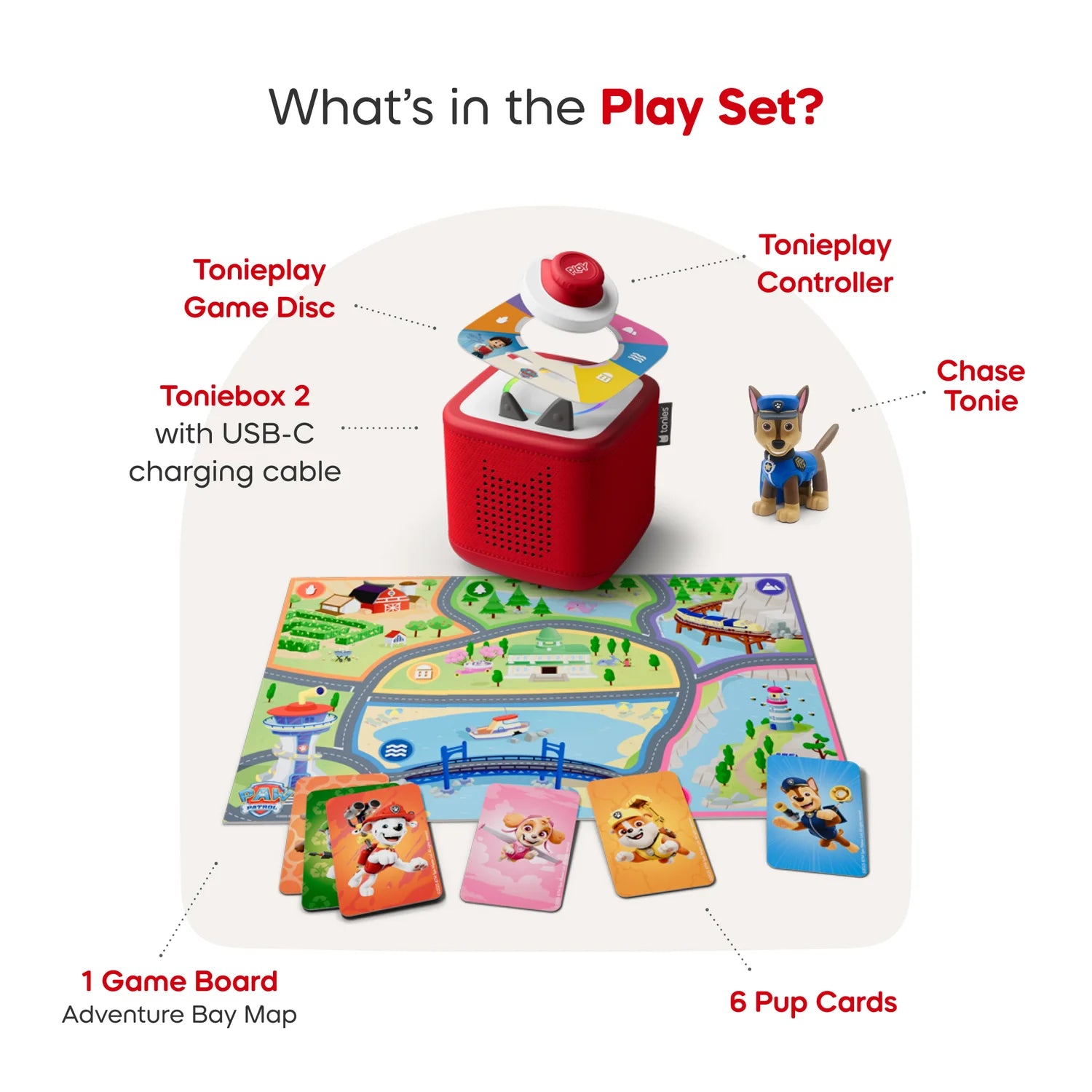 Toniebox 2 with PAW patrol chase tonie + controller + Tonieplay game.