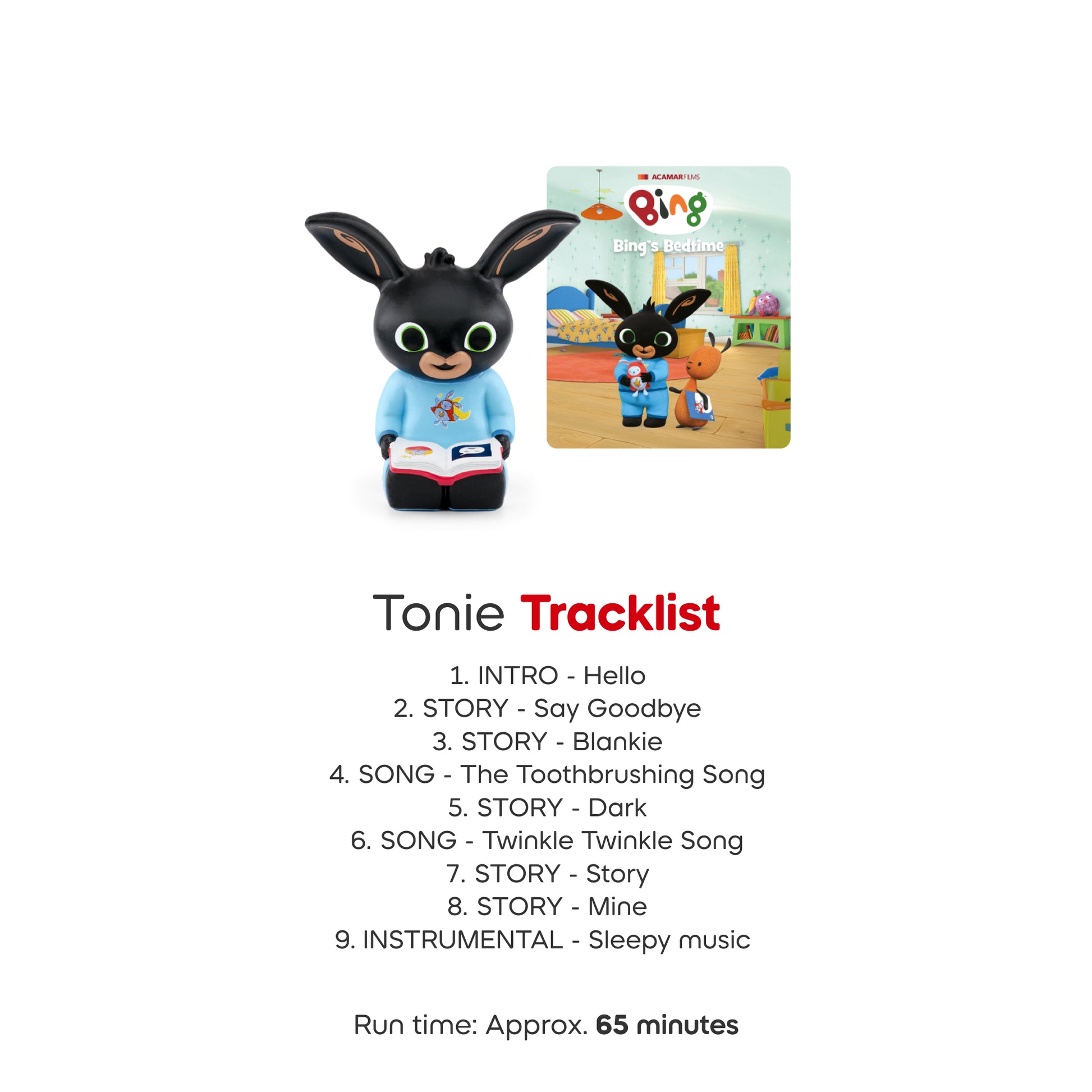 Tracklist of Tonies Bings bedtime bunny,