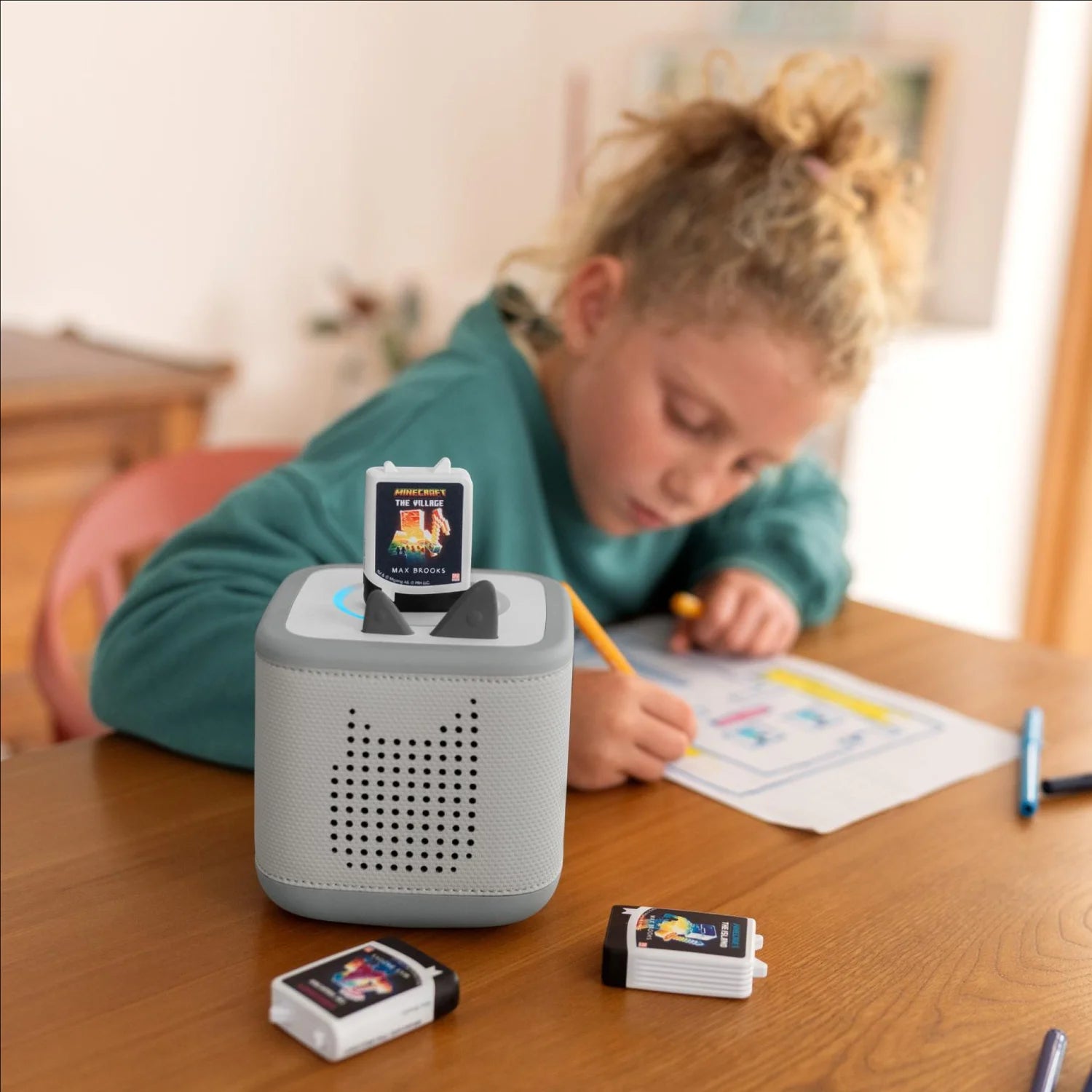 Minecraft The Village Tonie screen-free listening experience.