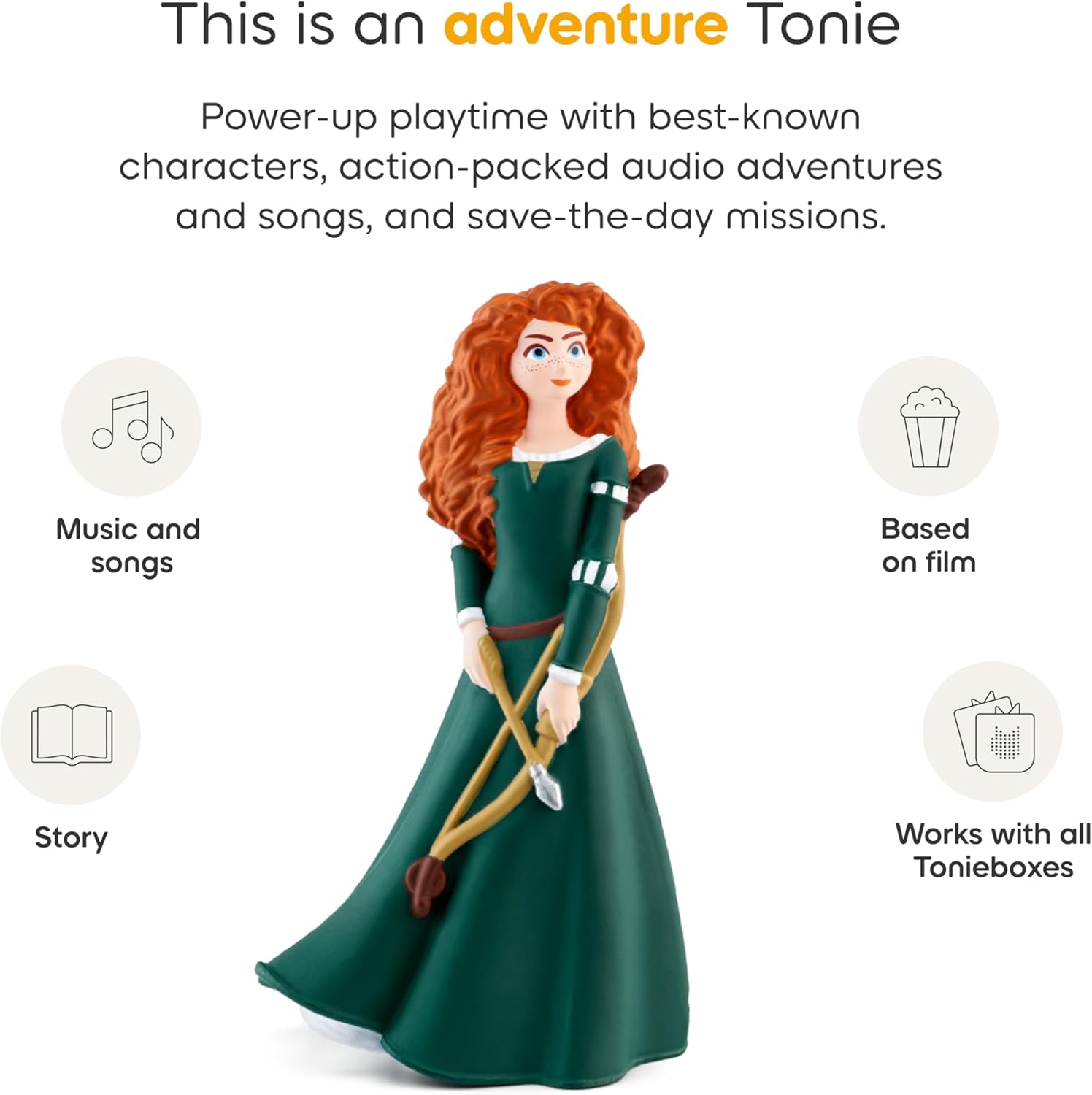 Hand-painted Disney Brave Merida figure for kids’ interactive play.