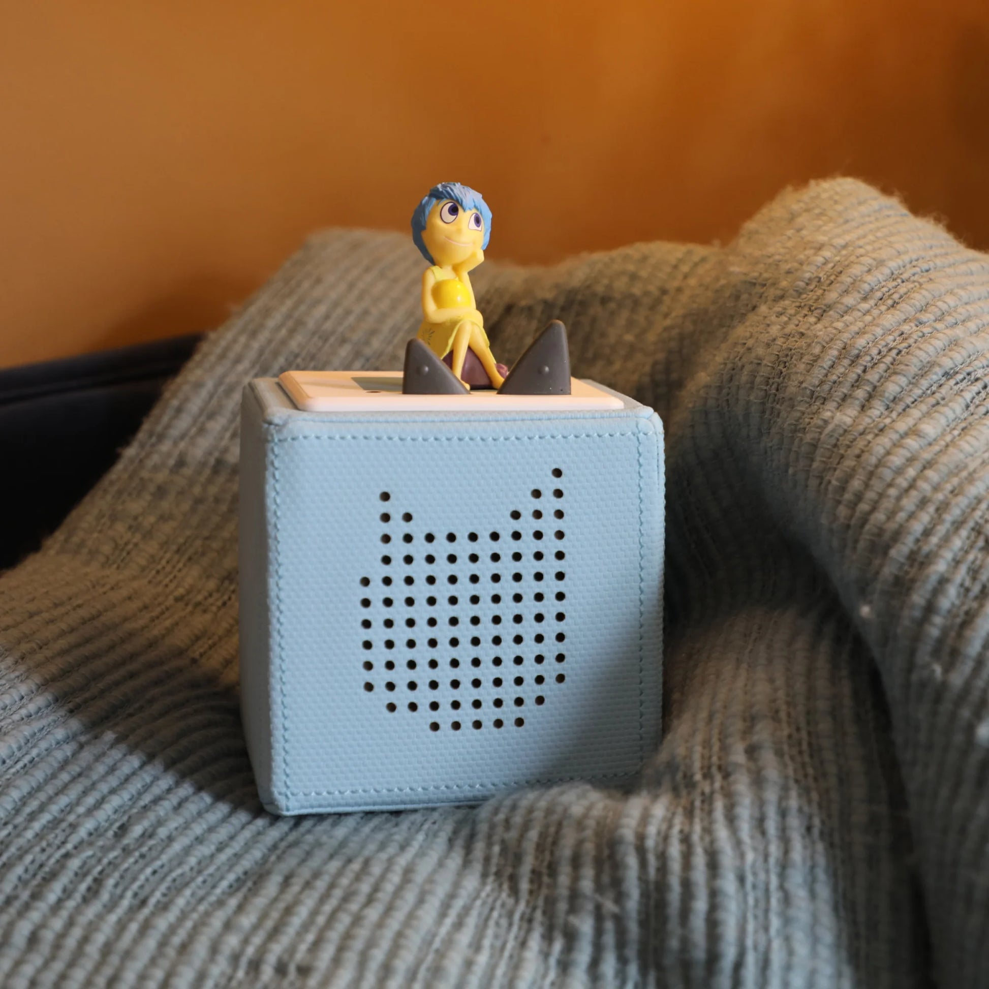 Joy Tonie place on a Toniebox ready to play stories