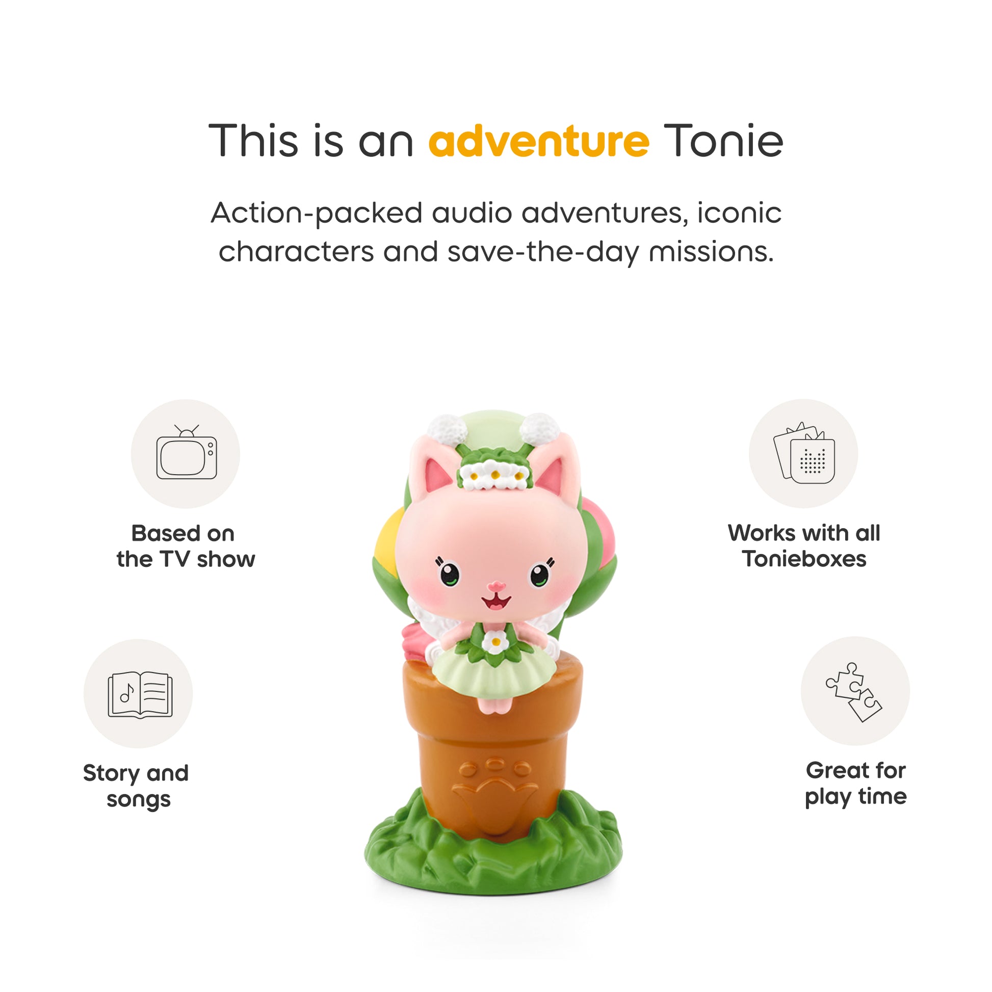 Kitty Fairy Tonie displaying clear fairy wings and dress details.