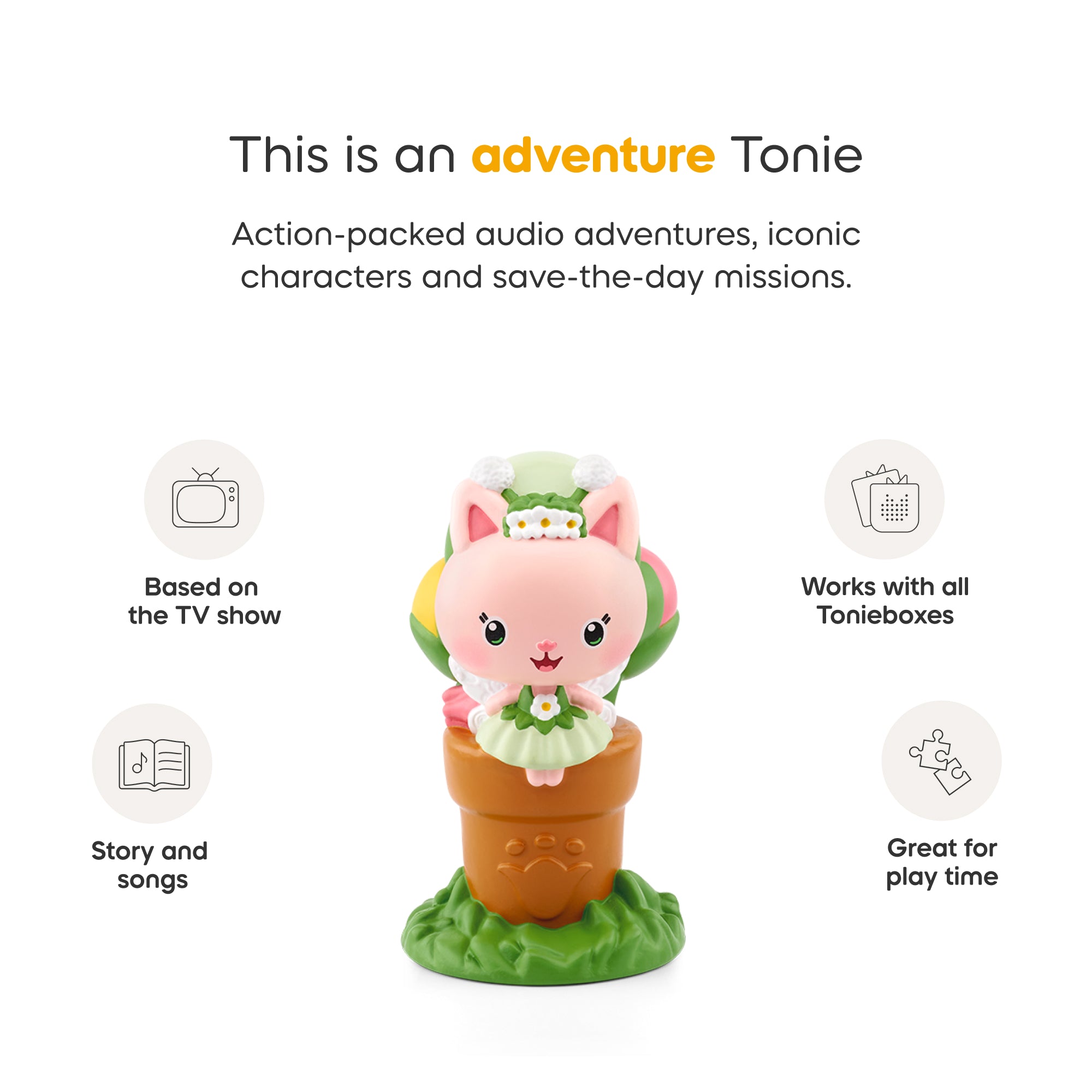 Kitty Fairy Tonie displaying clear fairy wings and dress details.