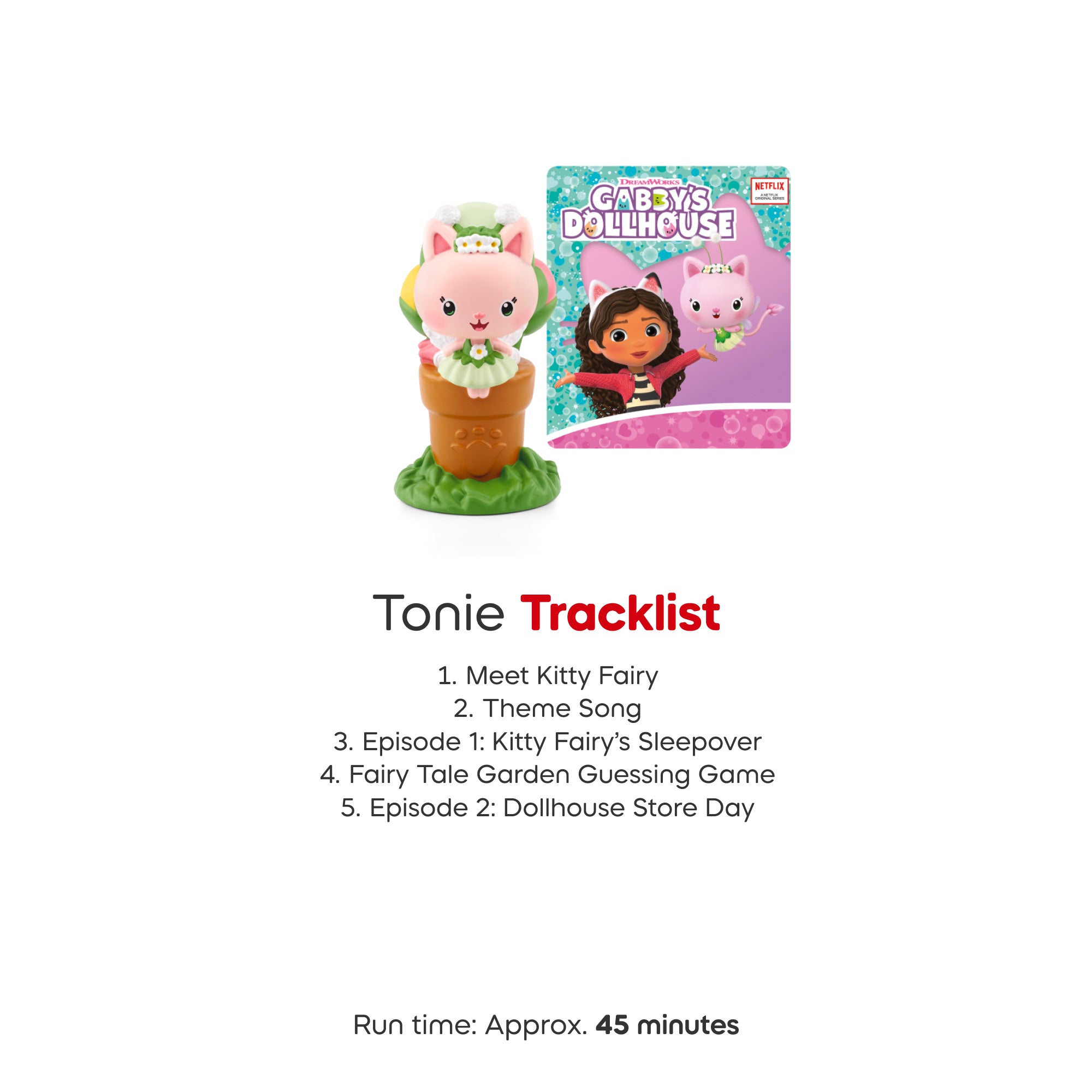Tracklist of Gabby's Dollhouse Kitty Fairy.