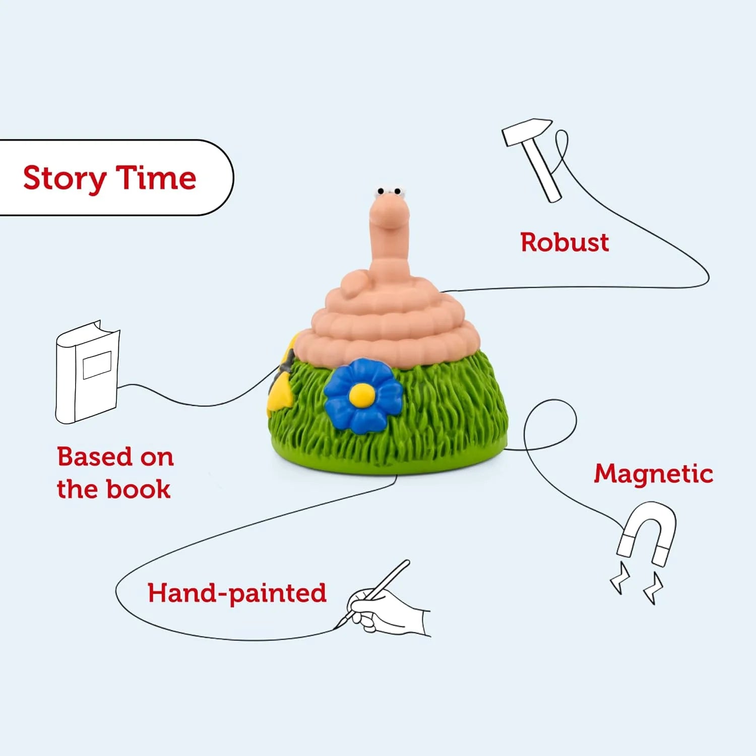 Durable and collectible Superworm Tonie by Julia Donaldson, providing an interactive and engaging listening experience for kids.