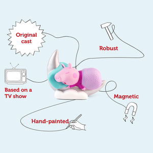 Feature list graphic for Peppa's Bedtime Stories Tonie.