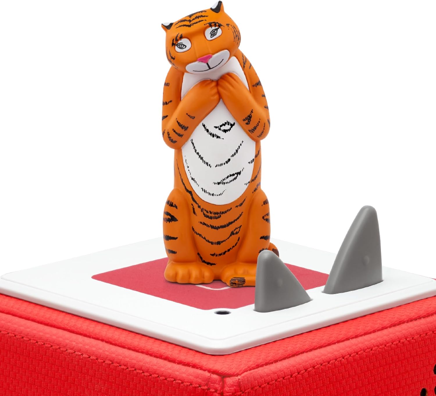 The Tiger Who Came to Tea Tonie figure displayed into a Toniebox speaker.
