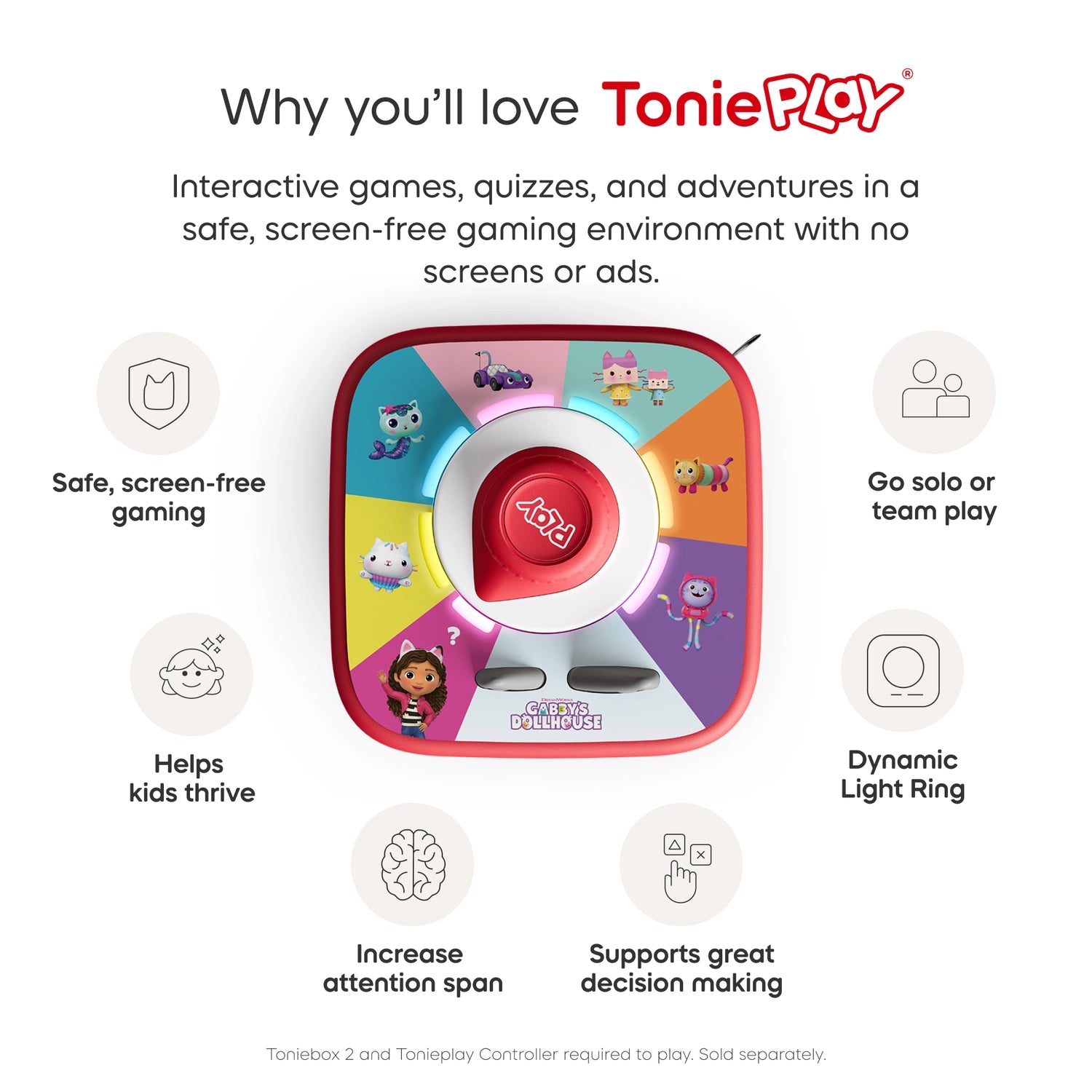 Tonieplay setup with disc and controller on toniebox 2.