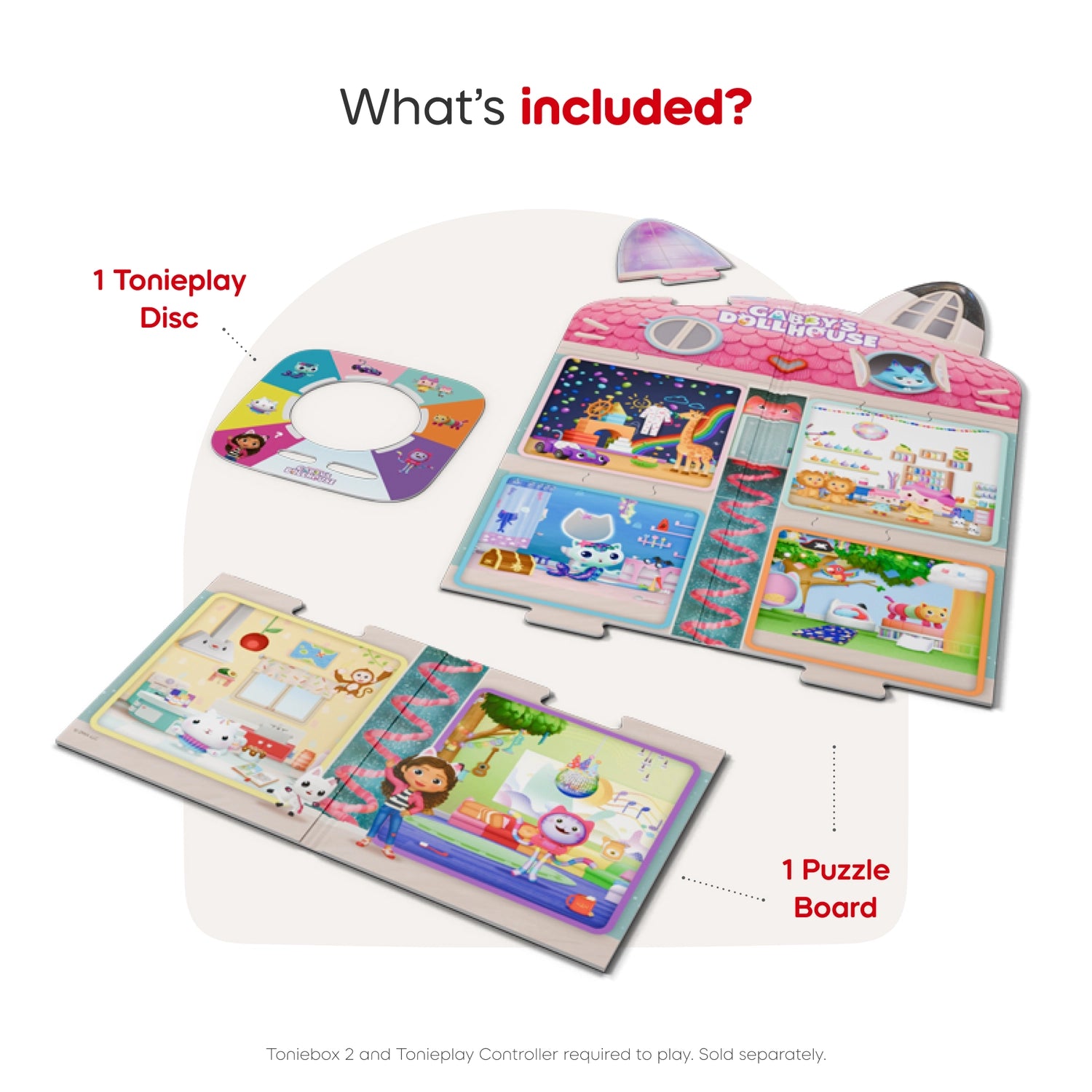 Gabby’s dollhouse tonieplay disc and puzzle board set