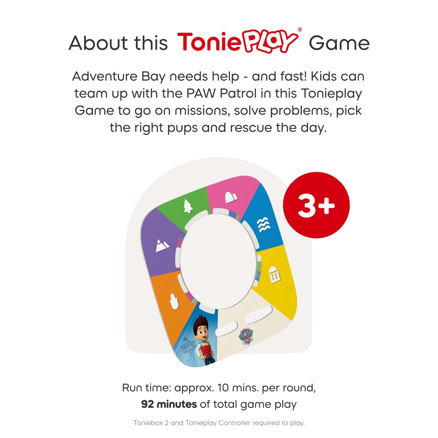 paw patrol tonieplay disc is perfect for kids age 3 years+.