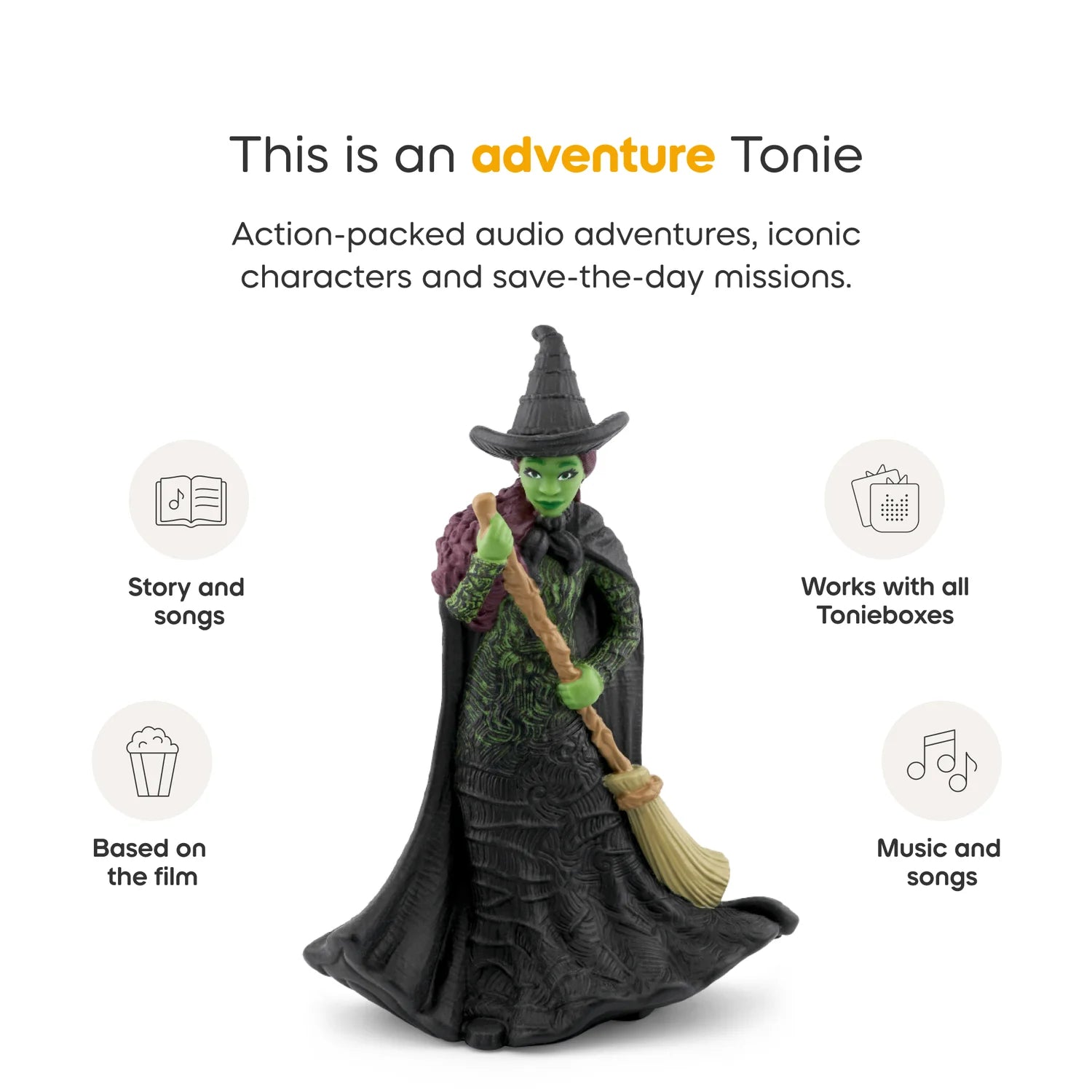 Features of Wicked Elphaba Tonie.
