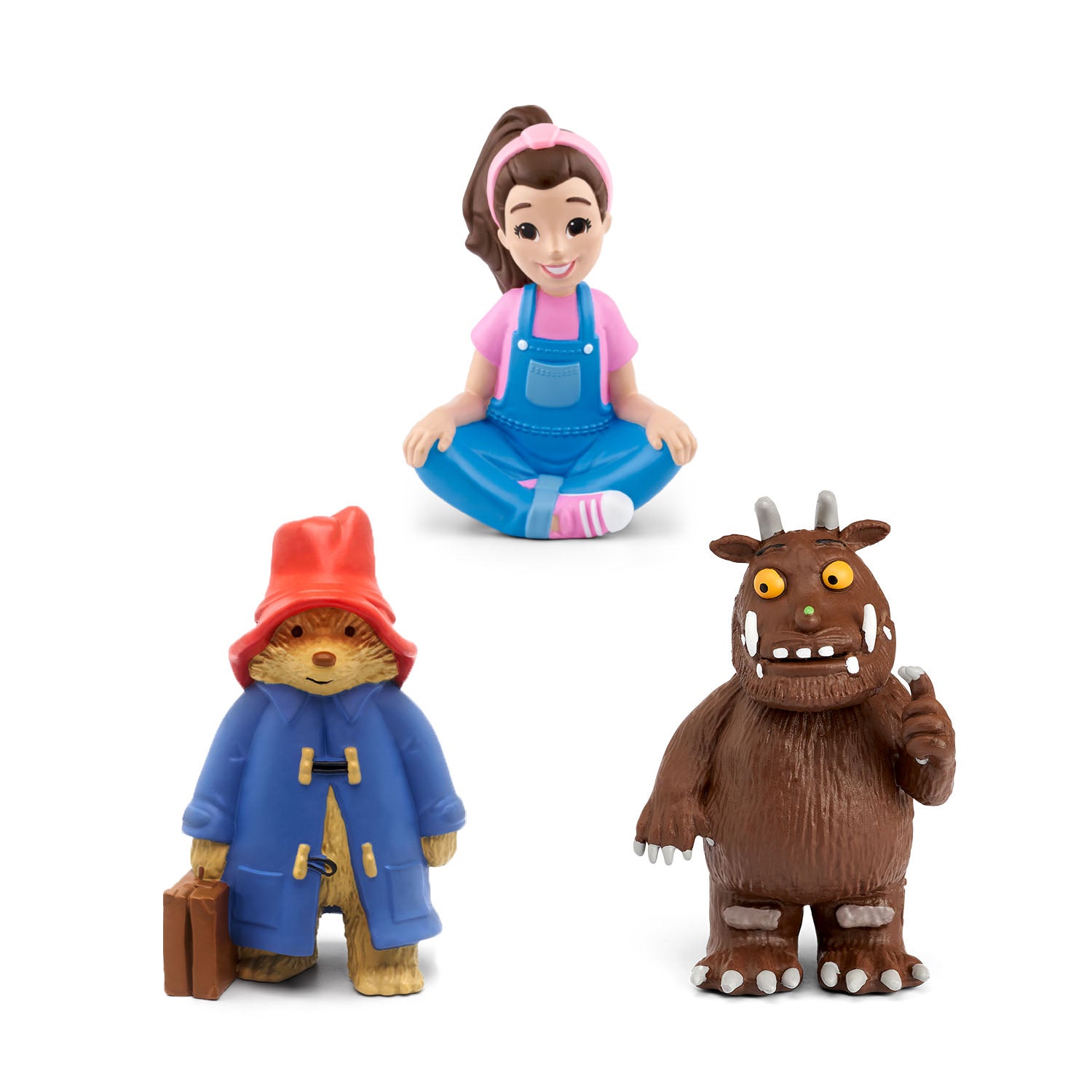 Tonies Character Bundle Three toy figures of a girl, bear, and monster on a white background