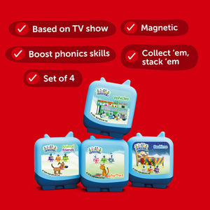 Fun interactive Tonies character designed for playful phonics education